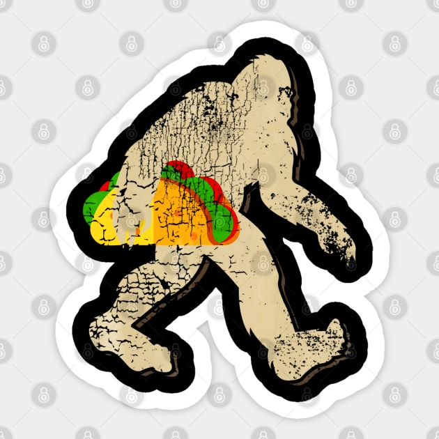 Taco Stealing Sasquatch Big Foot Sticker by CovidStore